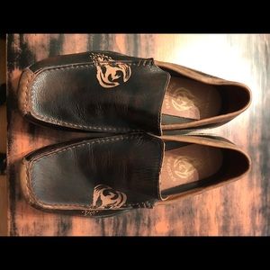 skechers leather slip ons